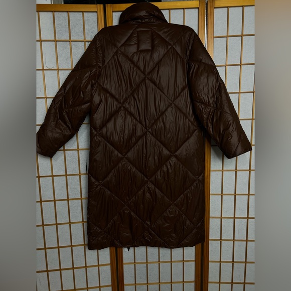 Abercrombie & Fitch Dark chocolate Brown Puffer Coat, oversized - Picture 6 of 8